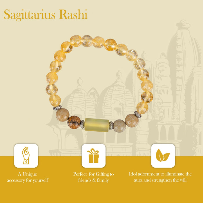 Crystal Bracelet - 2.5 Inches | Semi Precious Stone Hand Band/Crystal Bead Hand Bracelet for Sagittarius Zodiac