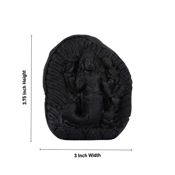 Matsya Shaligram Murti - 3.75 x 3 Inches | Saligram Murti/ Shaligram Shila Stone for Pooja - Saligrama Stones & Murties