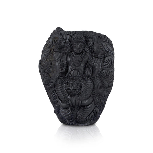 Garuda Sevai Shaligram Murti - 4.5 x 3.5 Inches | Saligram Murti/ Shaligram Shila Stone for Pooja - Saligrama Stones & Murties