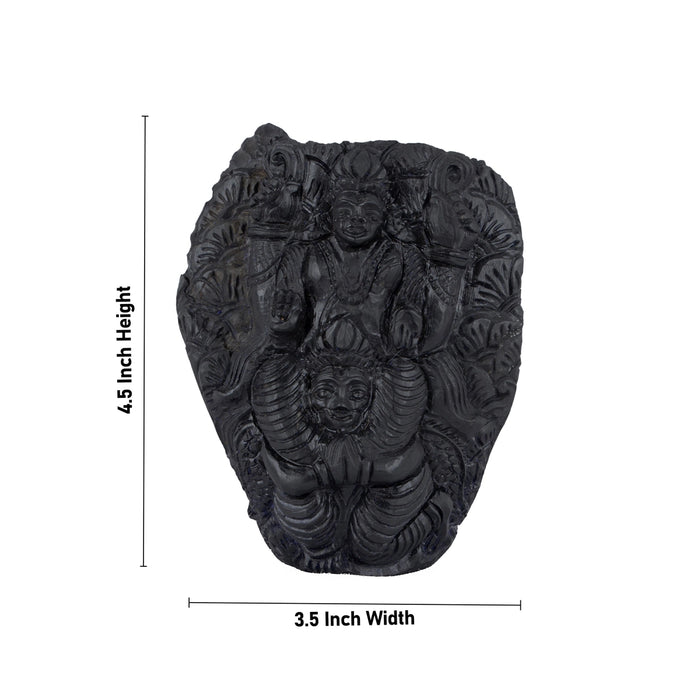 Garuda Sevai Shaligram Murti - 4.5 x 3.5 Inches | Saligram Murti/ Shaligram Shila Stone for Pooja - Saligrama Stones & Murties