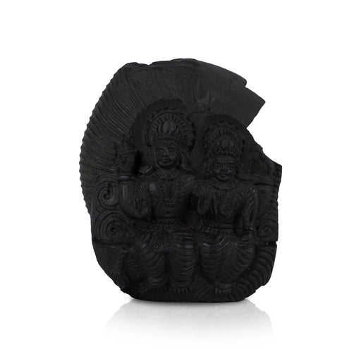 Vishnu Lakshmi Shaligram Murti - 4 x 3.5 Inches | Saligram Murti/ Shaligram Shila Stone for Pooja - Saligrama Stones & Murties