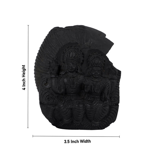 Vishnu Lakshmi Shaligram Murti - 4 x 3.5 Inches | Saligram Murti/ Shaligram Shila Stone for Pooja - Saligrama Stones & Murties