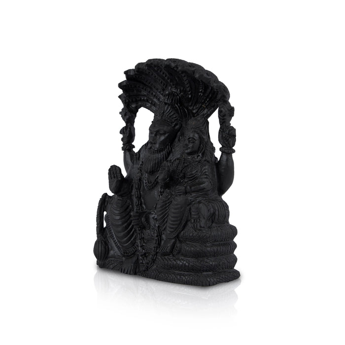 Lakshmi Narasimha With Sheshnag Shaligram Murti - 6.5 x 4.5 Inches | Saligram Murti for Pooja - Saligrama Stones & Murties