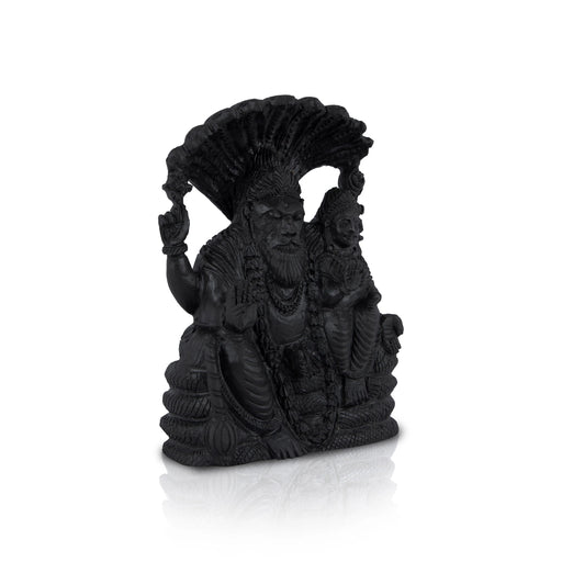 Lakshmi Narasimha With Sheshnag Shaligram Murti - 6.5 x 4.5 Inches | Saligram Murti for Pooja - Saligrama Stones & Murties