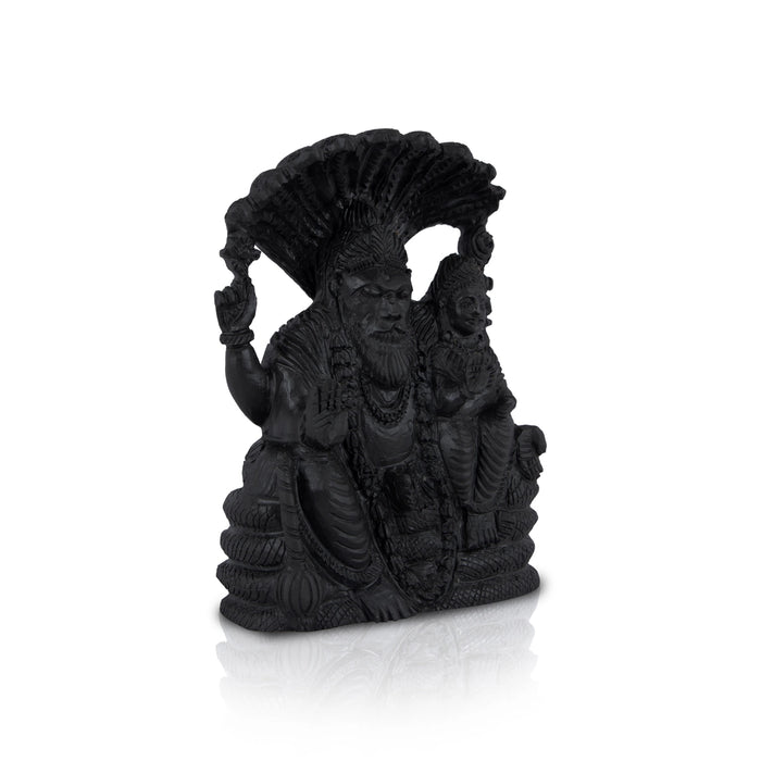 Lakshmi Narasimha With Sheshnag Shaligram Murti - 6.5 x 4.5 Inches | Saligram Murti for Pooja - Saligrama Stones & Murties