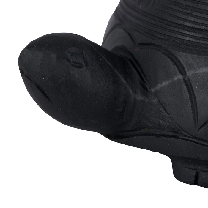 Tortoise Shape Shree Yantra Shaligram Murti - 4 x 8 Inches | Saligram Murti/ Shaligram Idol for Pooja - Saligrama Stones & Murties