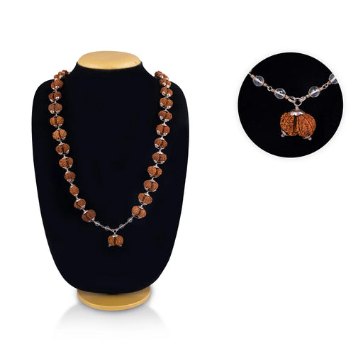 Gaurishankar Rudraksha Mala -24 Inches | - Silver Cup /33 Beads/ Rudraksh Bead Mala for Men & Women - Rudraksha Mala, Pendant, Bracelet