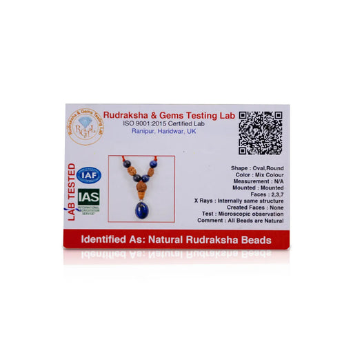 Semi Precious Stone & Rudraksha Kavach | Semi Precious Jewelry/ Zodiac Jewellery For Capricorn Horoscope - Mala & Pendant