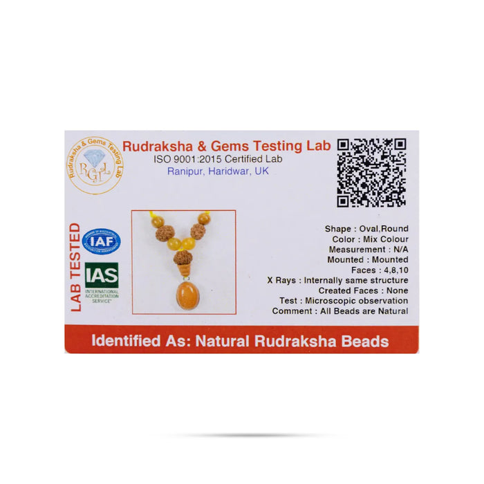 Semi Precious Stone & Rudraksha Kavach | Semi Precious Jewelry/ Zodiac Jewellery For Pisces Horoscope - Mala & Pendant