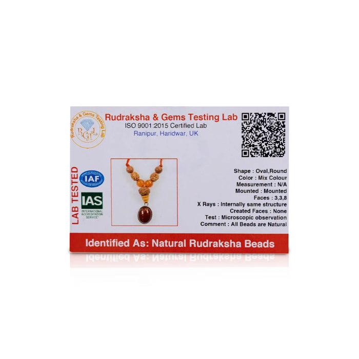 Semi Precious Stone & Rudraksha Kavach | Semi Precious Jewelry/ Zodiac Jewellery For Scorpio Horoscope - Mala & Pendant