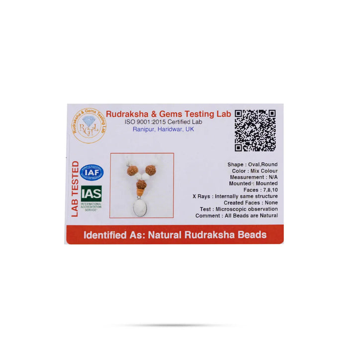 Semi Precious Stone & Rudraksha Kavach | Semi Precious Jewelry/ Zodiac Jewellery For Cancer Horoscope - Mala & Pendant