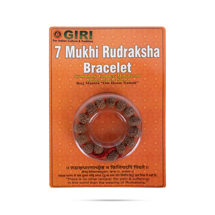 7 Mukhi Rudraksha Bracelet | 7 Face Rudraksh Hand Band/ 13.5-14mm/ Ruthratcham Bracelet For Spiritual Strength - Rudraksha Mala, Pendant, Bracelet