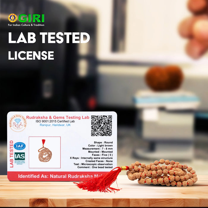 Rudraksha Mala - 7 to 8 mm | Ruthratcham Malai/ Japa Mala for Meditation - Rudraksha Mala, Pendant, Bracelet