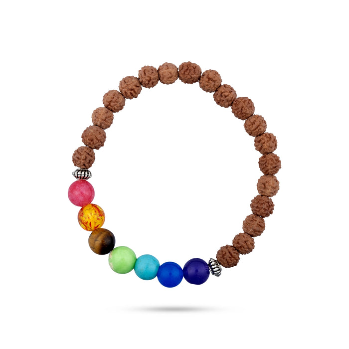 Seven Chakra Bracelet - 2.5 Inches | 7 Chakra & Rudraksha Hand Band for Men & Women - Bracelet