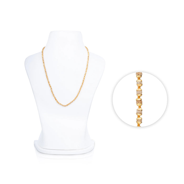 Rudrayani Mala With Gold Polish Cup | Rudrani Mala With Thread Knot/ Rudrani Beads Mala for Men & Women - Mala & Pendant