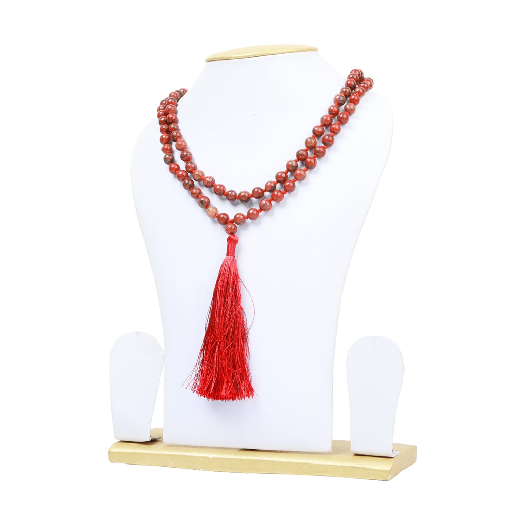 Semi Precious Stone Mala - Red | Jasper Mala/ Japa Mala/ Jewellery for Men & Women