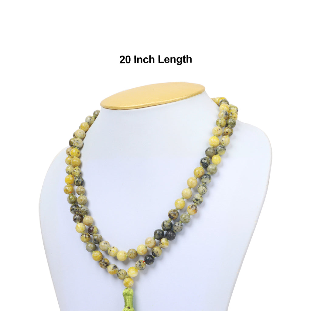 Crystal Mala - Serpentine | Semi Precious Stone Mala/ Japa Mala for Men & Women