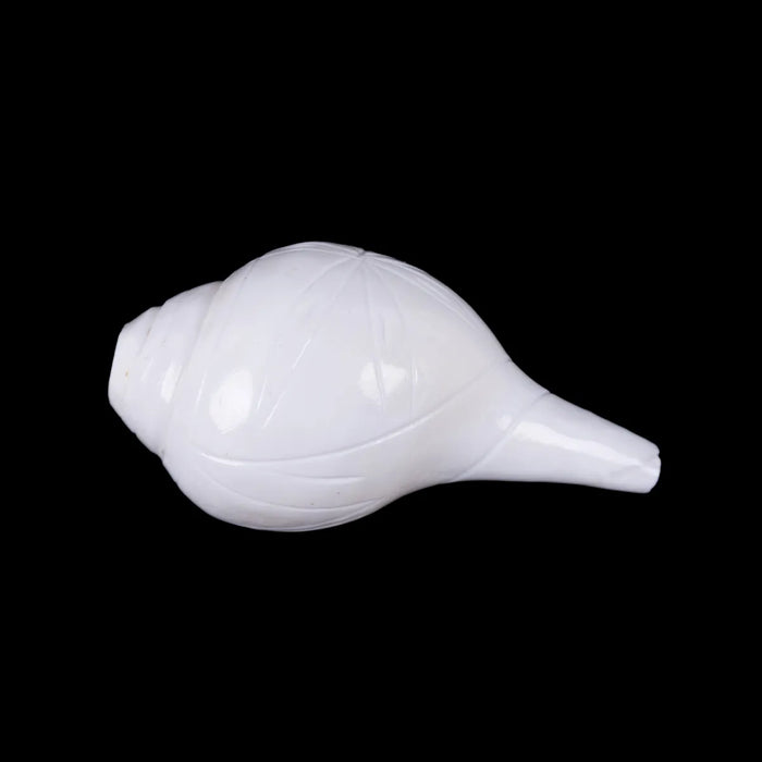 Blowing Shankh - 2.75 X 5.25 Inches | Vamavarti Shankh/ Bajane Wala Shankh/ Blowing Conch For Pooja - Pooja Shankh