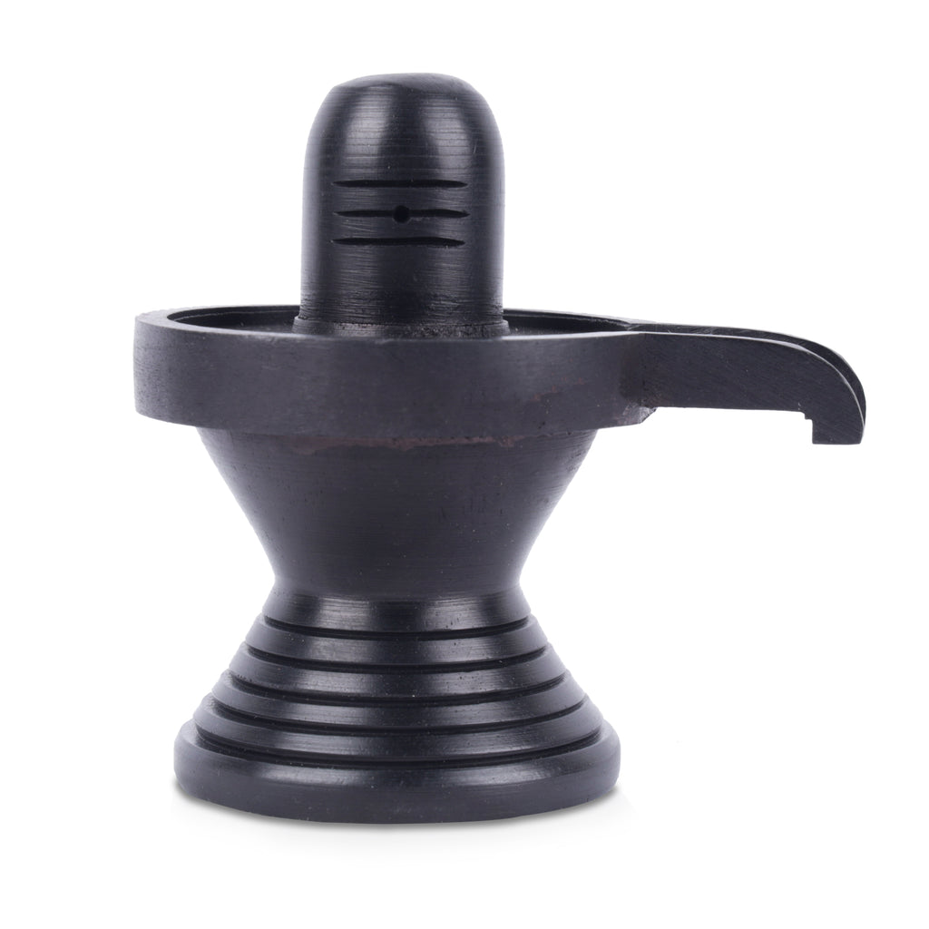 Ebony Shiva Lingam - 3 Inches | Karungali Shivling Idol/ Shivling Statue for Pooja