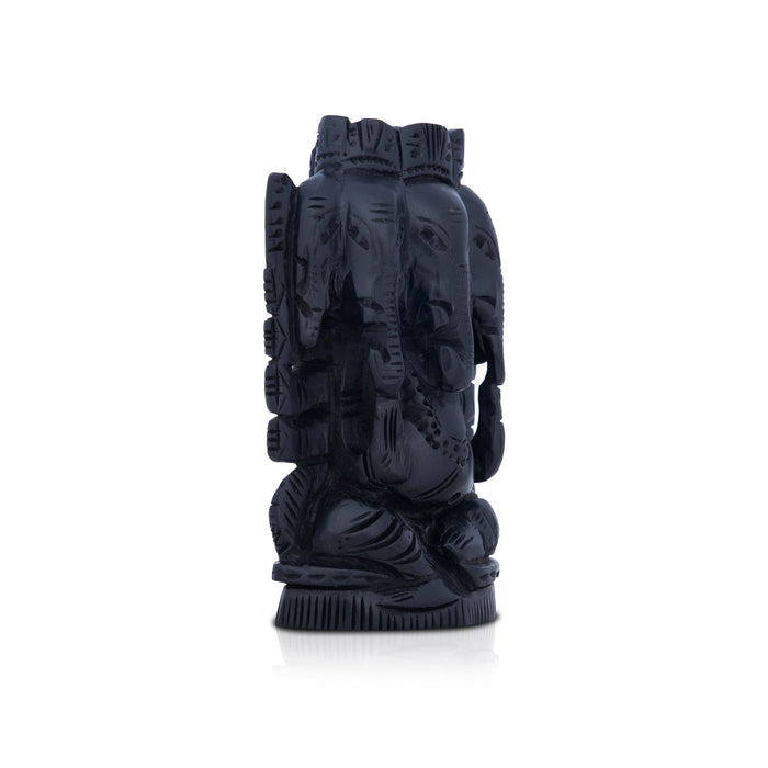 5 Face Ganesh Murti - 4 x 2.75 Inches | Karungali Statue/ Ebony 5 Face Vinayaka Idol for Pooja