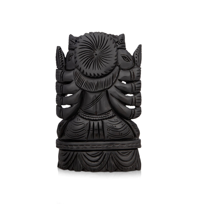 5 Face Ganesh Murti - 6 x 4 Inches | Karungali Statue/ Ebony 5 Face Vinayaka Idol for Pooja