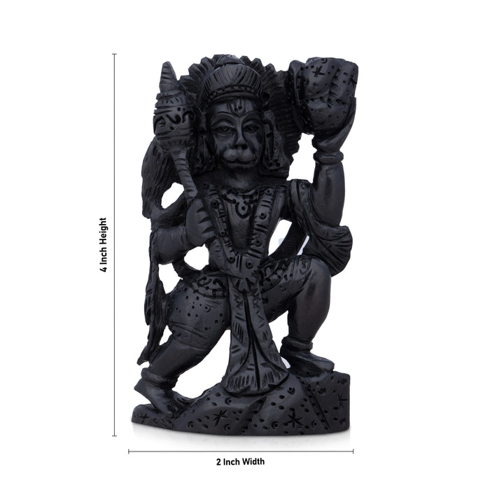 Anjaneya Statue - 4 x 2 Inches | Karungali Statue/ Hanuman Statue for Pooja/ 45 Gms Approx