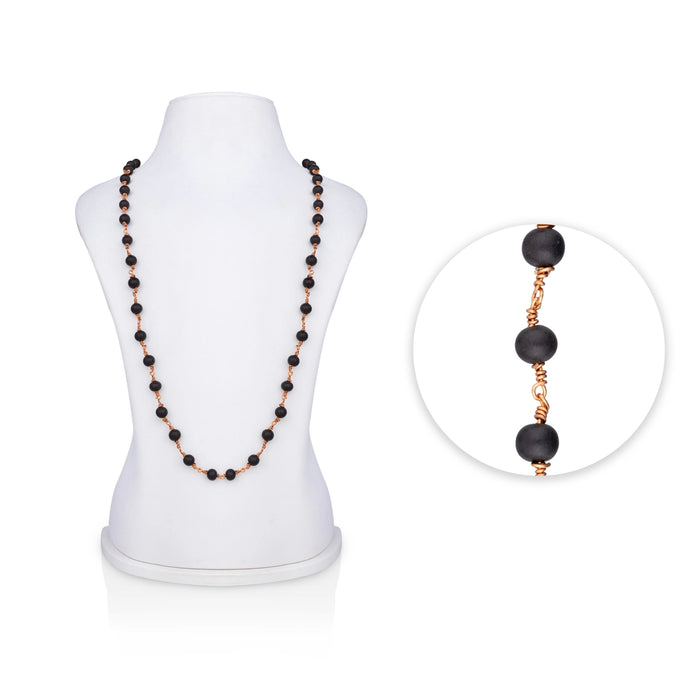 Karungali Mala With Copper Knot - 22 Inches | 8 mm/ 54 Beads Ebony Wood Mala/ Ebony Mala for Men & Women - Karungali Mala, Pendant, Bracelet