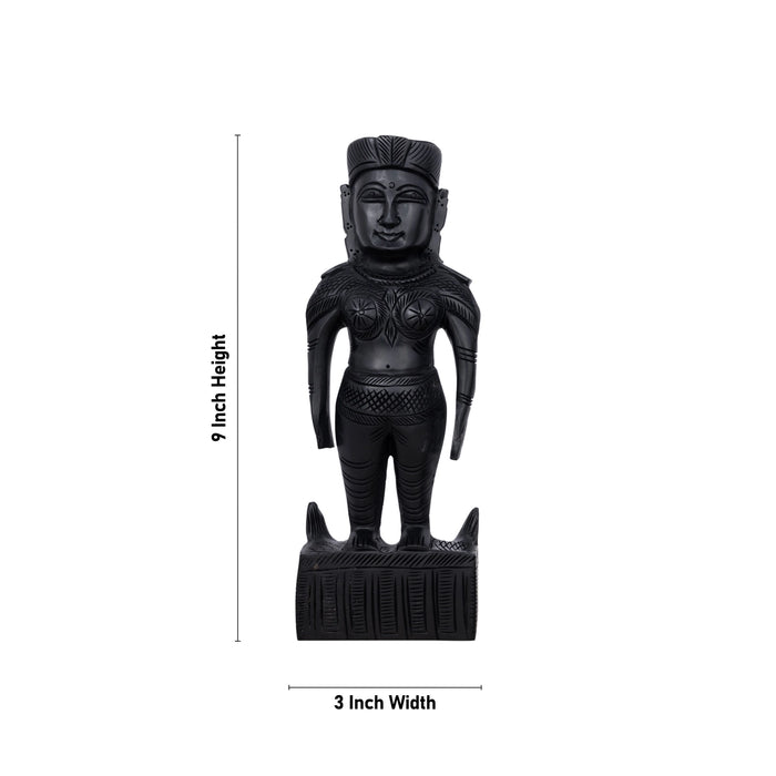 Marapachi Bommai Pair - 9 x 3 Inches | Marapachi Doll/ Karungali Wood Sculpture/ Kolu Bommai for Home - Marapachi Bommai