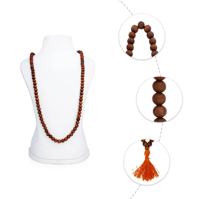 Sengali Mala With Thread Knot - 17 Inches | 10 mm/ Sengali Wooden Mala/ Sengali Japa Mala for Meditation