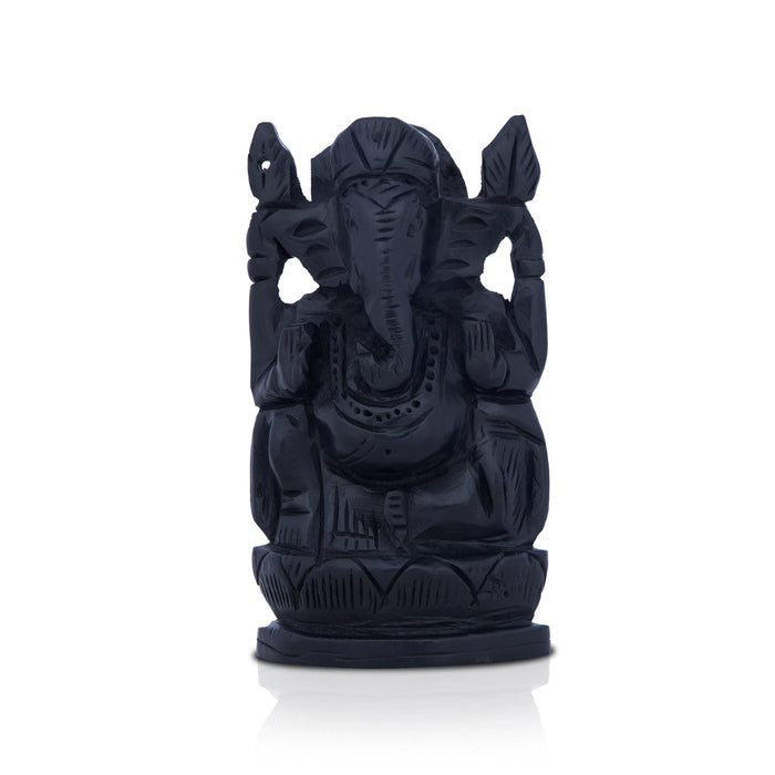 Ganesh Murti - 4 x 2.25 Inches | Karungali Statue/ Vinayaka Idol/ Ganpati Murti for Pooja