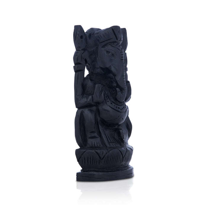 Ganesh Murti - 4 x 2.25 Inches | Karungali Statue/ Vinayaka Idol/ Ganpati Murti for Pooja