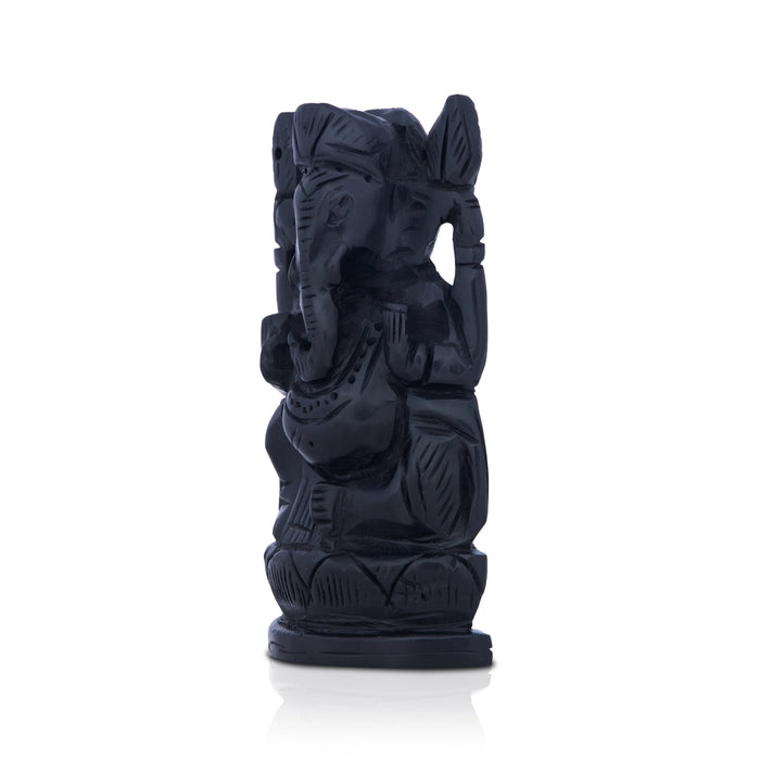 Ganesh Murti - 4 x 2.25 Inches | Karungali Statue/ Vinayaka Idol/ Ganpati Murti for Pooja