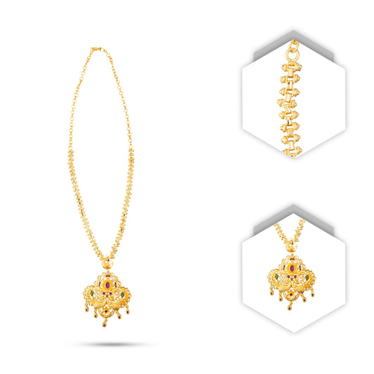 Haram - 6 Inches | Gold Polish Jewellery/ Necklace for Women/ 40 Gms Approx - Ethnic Wear Accessories