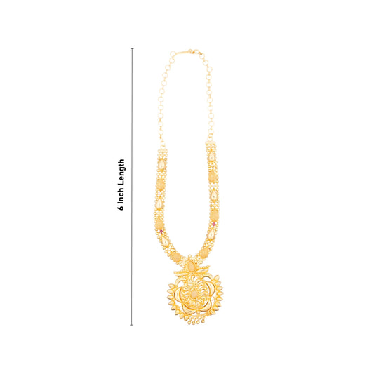 Necklace - 6 Inches | Gold Polish Jewellery/ Haram for Women/ 40 Gms Approx - Ethnic Wear Accessories