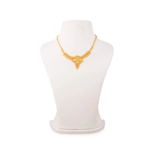 Necklace - 4 Inches | Gold Polish Jewelry/ Jewellery for Women/ 20 Gms Approx - Ethnic Wear Accessories