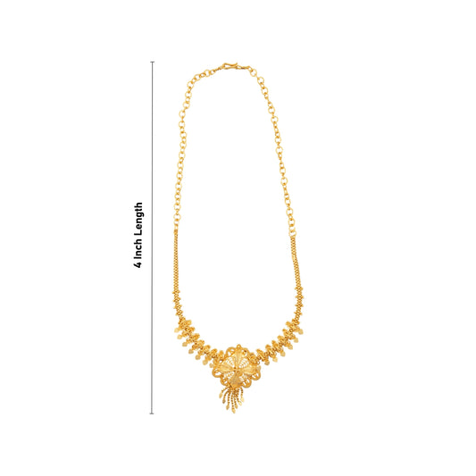 Necklace - 4 Inches | Gold Polish Jewelry/ Jewellery for Women/ 20 Gms Approx - Ethnic Wear Accessories