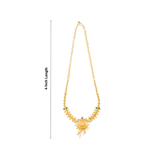 Necklace - 4 Inches | Gold Polish Jewellery/ Jewelry for Women/ 20 Gms Approx - Ethnic Wear Accessories
