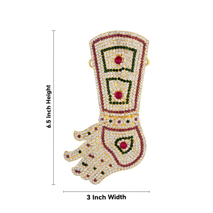 Stone Hastham Padham Set - 6.5 x 3 Inches | Stone Leg and Hand for Deity Decor