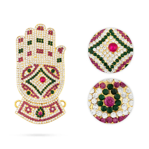 Stone Hastham Padham Set - 7 x 4.25 Inches | Stone Leg and Hand for Deity Decor - Deity Jewellery & Vastra Sets