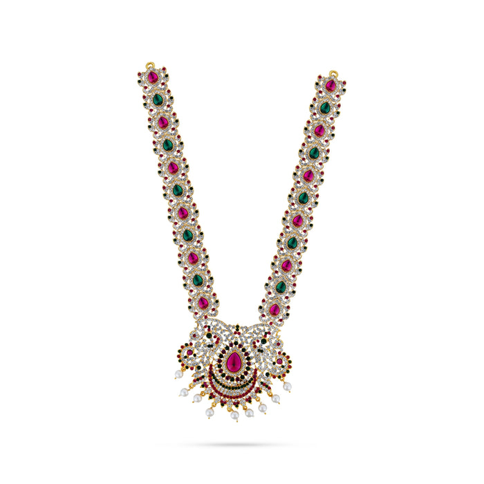 Deity Haram - 12 Inches | Multicolour Stone Haram/ Artificial Jewellery For Goddess Decor