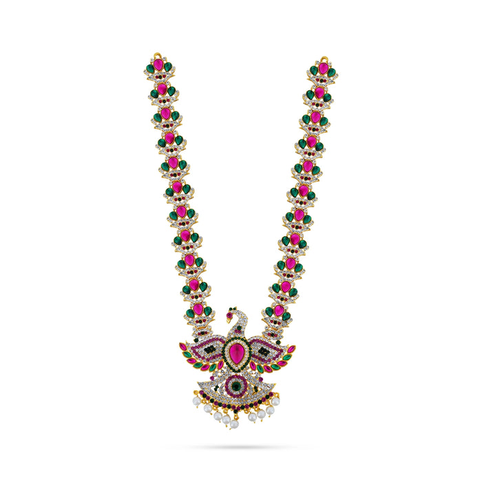 Deity Haram - 12 Inches | Multicolour Stone Haram/ Artificial Jewellery For Goddess Decor