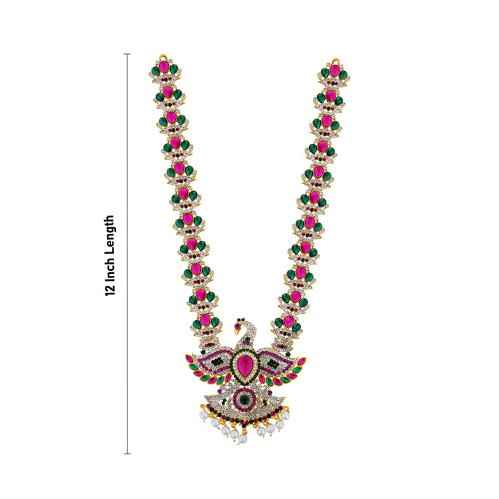 Deity Haram - 12 Inches | Multicolour Stone Haram/ Artificial Jewellery For Goddess Decor