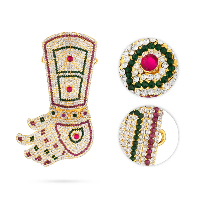 Stone Hastham Padham Set - 9.5 x 6 Inches | Stone Leg and Hand for Deity Decor - Deity Jewellery & Vastra Sets