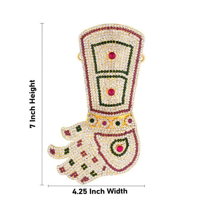 Stone Hastham Padham Set - 9.5 x 6 Inches | Stone Leg and Hand for Deity Decor - Deity Jewellery & Vastra Sets