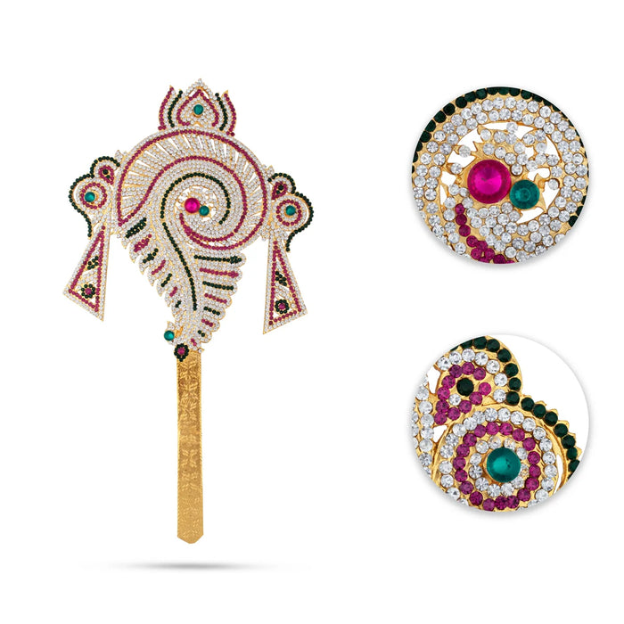 Stone Shankh Chakra - 14.5 x 8 Inches | Stone Shankha Chakra/ Shank Chakr for Deity - Deity Accessories