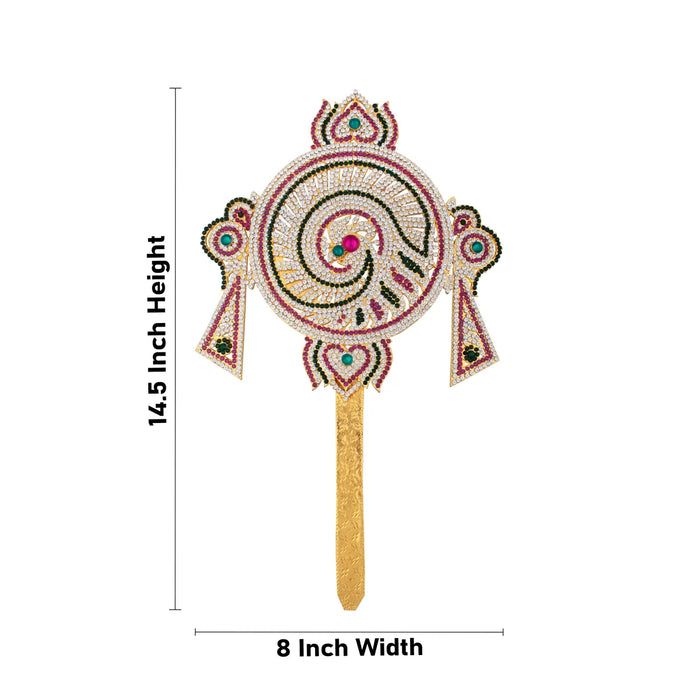 Stone Shankh Chakra - 14.5 x 8 Inches | Stone Shankha Chakra/ Shank Chakr for Deity - Deity Accessories