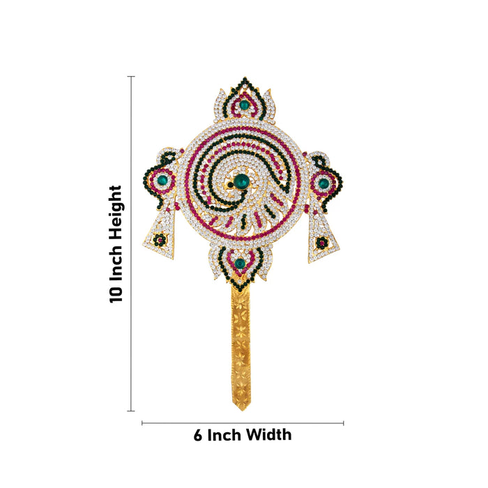 Stone Shankh Chakra - 10 x 6 Inches | Stone Shankha Chakra/ Shank Chakr for Deity - Deity Accessories