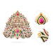 Stone Half Crown - 10 x 10.5 Inches | Stone Kireedam/ Multicolour Stone Mukut for Pooja - Head & Face Accessories