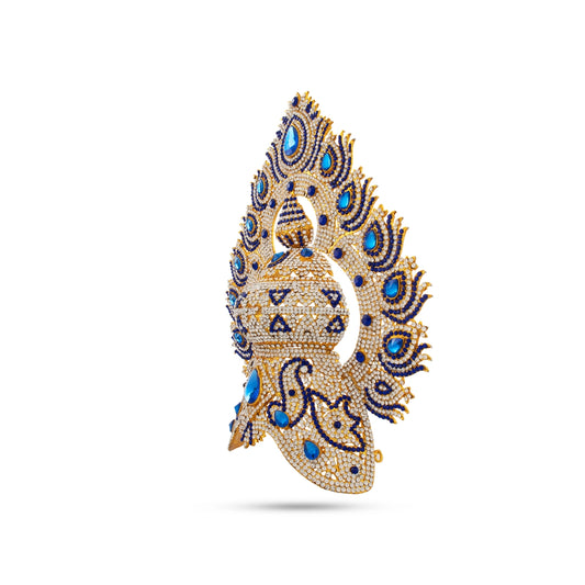 Stone Half Crown - 12 x 9 Inches | Stone Kireedam/ Stone Mukut for Pooja - Head & Face Accessories