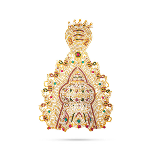 Stone Crown - 12 x 8 Inches | Nag Design Stone Kireedam/ Stone Mukut for Pooja - Head & Face Accessories